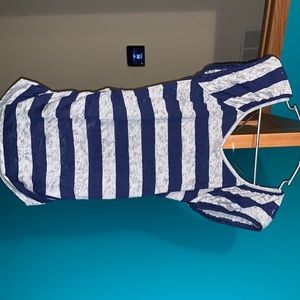 Navy and Gray cap sleve shirt never worn but no tags.  Good condition